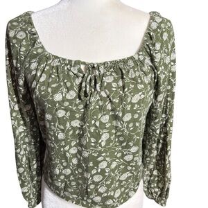 Elegant Green Floral Blouse